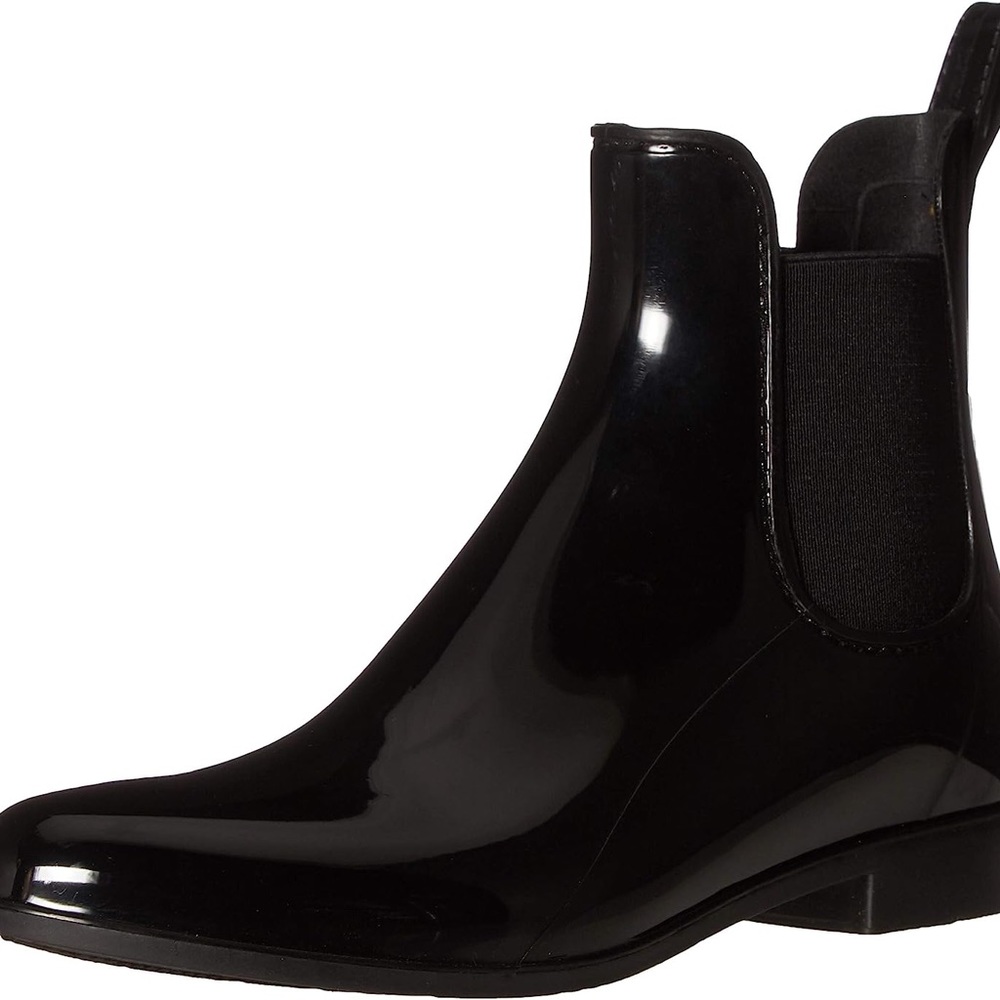 Sam Edelman black patent glossy Tinsley rain booties size 9